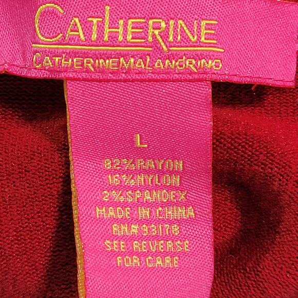 NWT Catherine by Catherine Malandrino Red Boatneck Long Sleeve Sweater Large - Picture 5 of 6